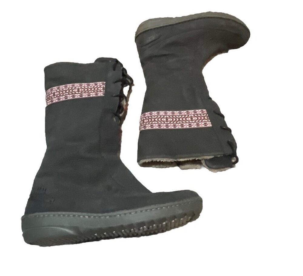 Teva Kiru Black Leather Tall Winter Snow Boots Womens Size 9 Southwestern Shoes